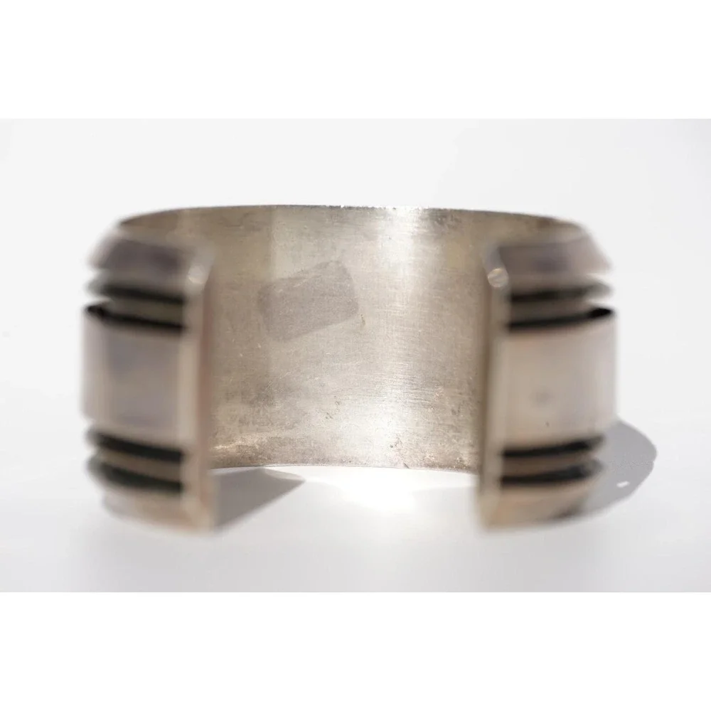 Old Pawn Native American Indian‎ Sterling Silver Coral Cuff Bracelet - Heavy - Picture 5 of 9